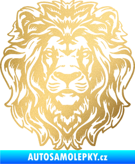 Samolepka Kapota 040 lví hlava zlatá metalíza
