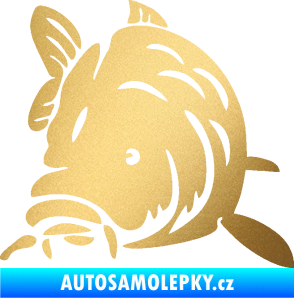 Samolepka Kapr 002 levá zlatá metalíza