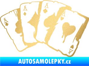 Samolepka Karty 004 zlatá metalíza