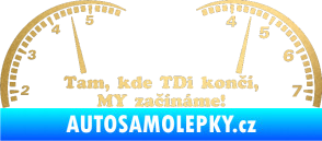 Samolepka Kde TDi končí jedna barva zlatá metalíza