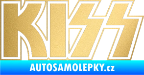Samolepka KISS zlatá metalíza