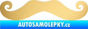 Samolepka Knír 001 movember, moustache styl zlatá metalíza