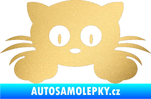 Samolepka Kočka 007 levá zlatá metalíza