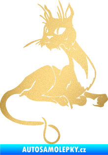 Samolepka Kočka 015 levá zlatá metalíza