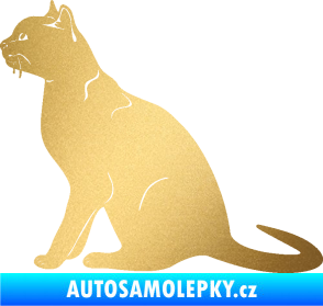 Samolepka Kočka 021 levá zlatá metalíza