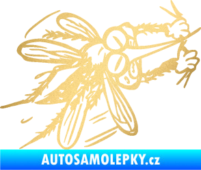Samolepka Komár 002 pravá zlatá metalíza