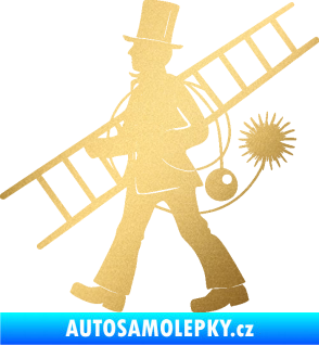 Samolepka Kominík 001 levá zlatá metalíza