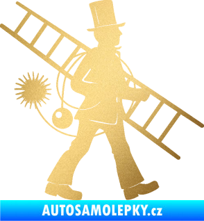 Samolepka Kominík 001 pravá zlatá metalíza