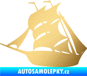 Samolepka Koráb 001 levá zlatá metalíza