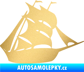Samolepka Koráb 001 pravá zlatá metalíza