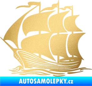 Samolepka Koráb 002 levá zlatá metalíza