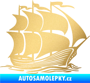 Samolepka Koráb 002 pravá zlatá metalíza