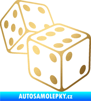 Samolepka Kostky 003 pravá hrací kostky zlatá metalíza
