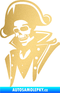 Samolepka Kostra pirát levá zlatá metalíza