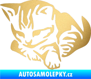 Samolepka Koťátko 003 levá zlatá metalíza