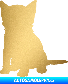 Samolepka Koťátko 005 levá zlatá metalíza