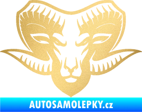 Samolepka Kozel 006 hlava zlatá metalíza