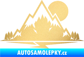 Samolepka Krajina hory 001 pravá zlatá metalíza