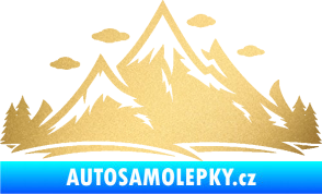 Samolepka Krajina hory 002 pravá zlatá metalíza