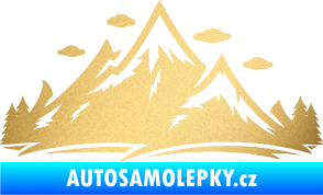Samolepka Krajina hory 002 levá zlatá metalíza