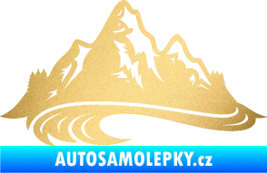 Samolepka Krajina hory 008 levá zlatá metalíza