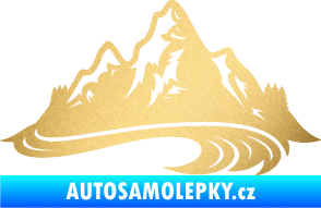 Samolepka Krajina hory 008 pravá zlatá metalíza