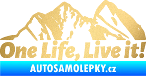 Samolepka Krajina hory 029 levá zlatá metalíza