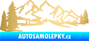 Samolepka Krajina hory 038 levá zlatá metalíza