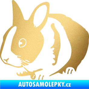 Samolepka Králík 002 levá zakrslý králíček zlatá metalíza