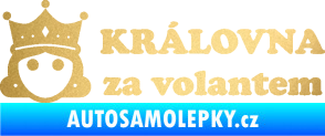 Samolepka Královna za volantem nápis zlatá metalíza