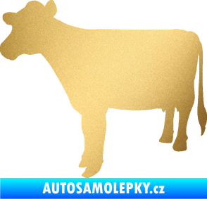 Samolepka Kráva 001 levá zlatá metalíza
