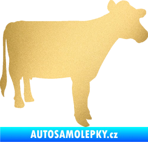Samolepka Kráva 001 pravá zlatá metalíza