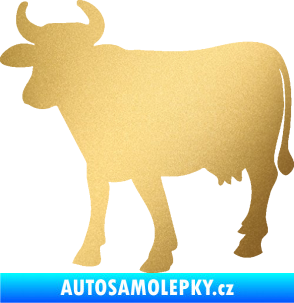 Samolepka Kráva 002 levá zlatá metalíza