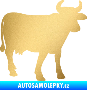 Samolepka Kráva 002 pravá zlatá metalíza