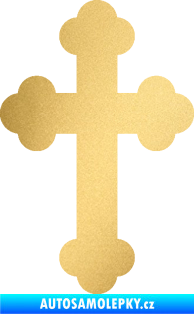 Samolepka Křesťanský kříž 001 zlatá metalíza