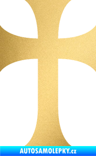 Samolepka Křesťanský kříž 002 zlatá metalíza