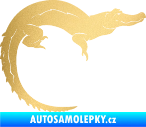 Samolepka Krokodýl 001 pravá zlatá metalíza