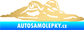 Samolepka Krokodýl 003 pravá hlava na hladině zlatá metalíza