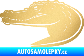 Samolepka Krokodýl 004 levá zlatá metalíza