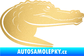 Samolepka Krokodýl 004 pravá zlatá metalíza