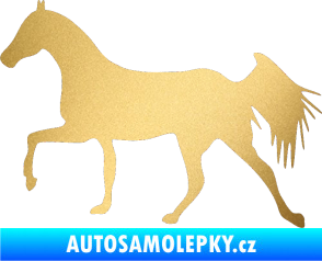Samolepka Kůň 001 levá zlatá metalíza