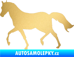 Samolepka Kůň 003 levá zlatá metalíza