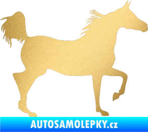Samolepka Kůň 009 pravá zlatá metalíza