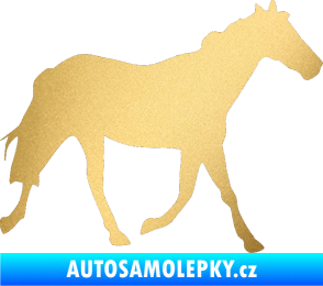Samolepka Kůň 012 pravá zlatá metalíza