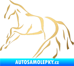 Samolepka Kůň 024 levá zlatá metalíza