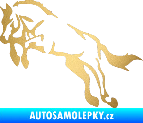Samolepka Kůň 025 levá skok zlatá metalíza