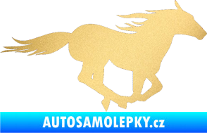 Samolepka Kůň 029 pravá zlatá metalíza