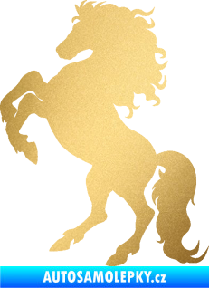 Samolepka Kůň 038 levá zlatá metalíza