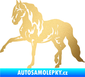 Samolepka Kůň 039 levá zlatá metalíza