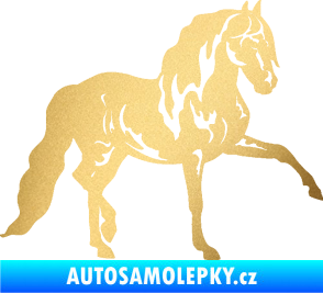 Samolepka Kůň 039 pravá zlatá metalíza
